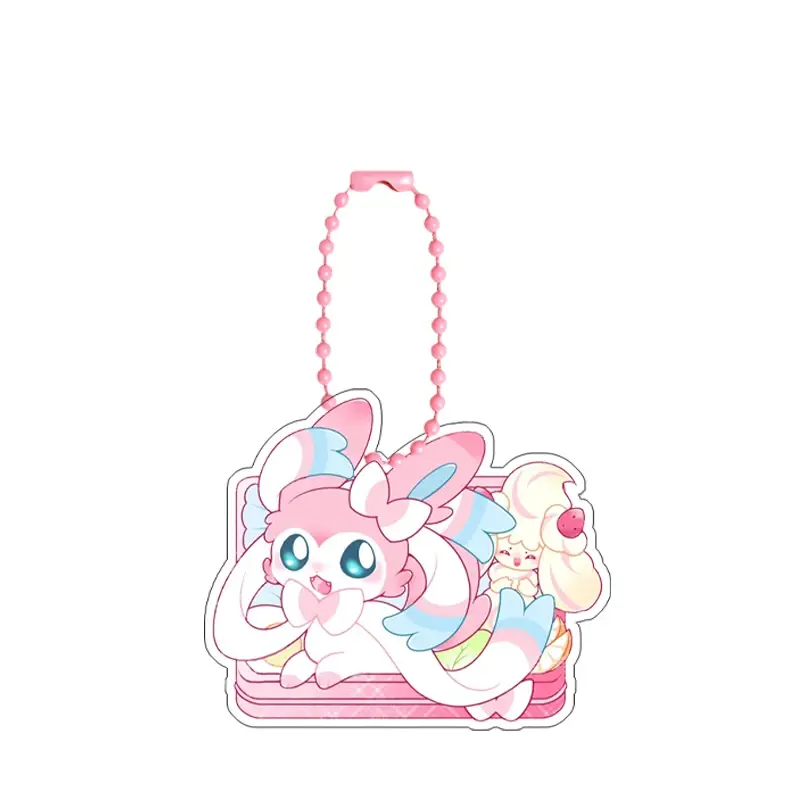 Pokemon Flareon Vaporeon Sylveon Espeon Eevee Leafeon SelfControl Acrylic Key Buckle Pendant Anime Keychain Acrylic Pendant Gift