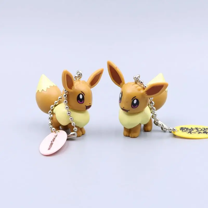 Pokemon Action Figure Keychain Anime Cute Eevee Backpack Pendant Doll Key Ring Ornaments Jewelry Kids Birthday Gifts