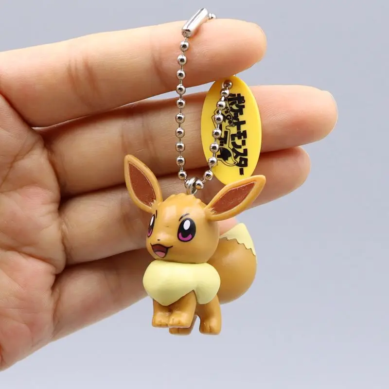 Pokemon Action Figure Keychain Anime Cute Eevee Backpack Pendant Doll Key Ring Ornaments Jewelry Kids Birthday Gifts