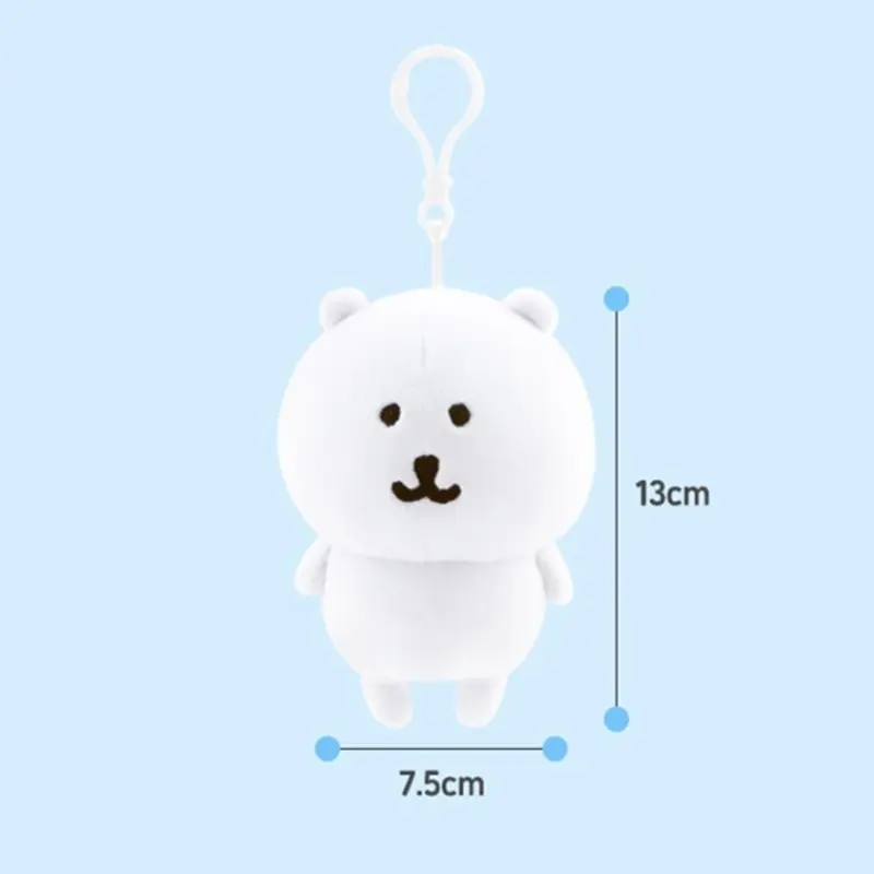 Self Mocking Bear Plush Keychain Cute Hanging Ornament Kawaii Cartoon Doll For Bags Backpack Car Keys Funny Gift Idea