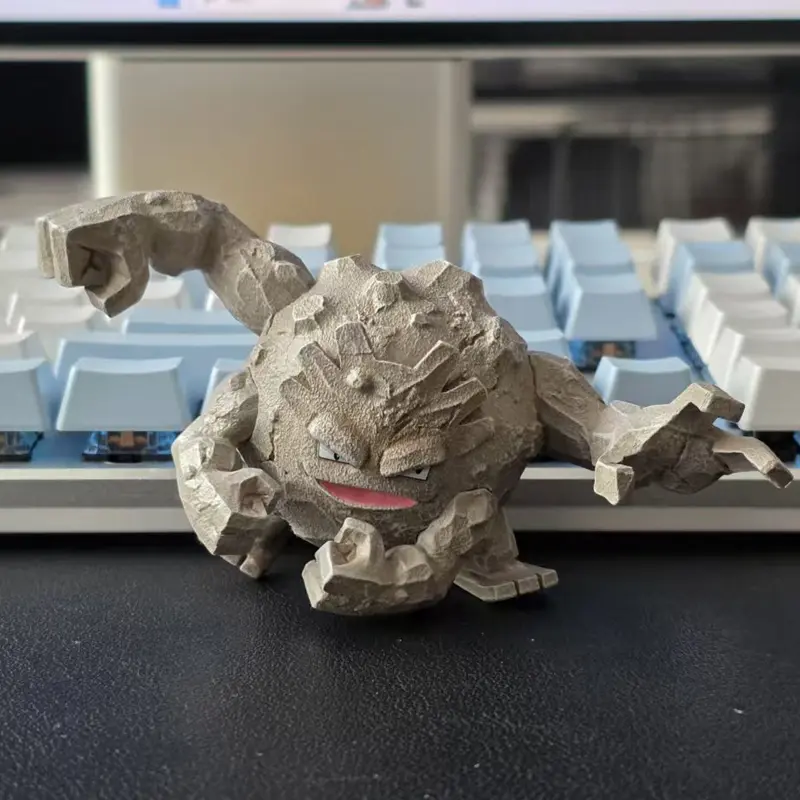 In Stock 3pcs Zxz Graveler Golem Geodude Anime Figures Pvc Statue Model Room Desktop Decoration Collection Halloween Gifts Toys