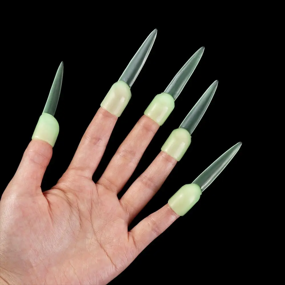 Denture Luminous Fake Tooth Glow in Dark Creative Halloween Canine Teeth Mini Safety Glowing Finger Protector All Saints' Day