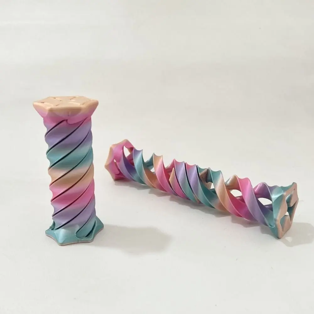 Detachable Rotating Spiral Tree Sculptures Rotating Spiral Candy Color Fingertip Toy Impossible 3D Design Spiral Cone Fidget Toy