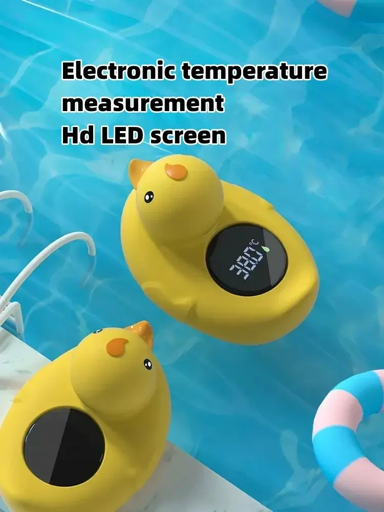 Baby Bath Thermometer - Floating Duck Shower Water Temp Sensor with Safe Temperature Alert Cute & Waterproof for Newborns