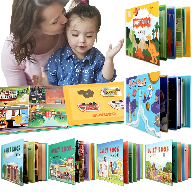 QWZ New Montessori Baby Busy Book DIY Toddlers Cognition Fun Sticker Quiet Book Early Learning Education Toys For Kids Gifts