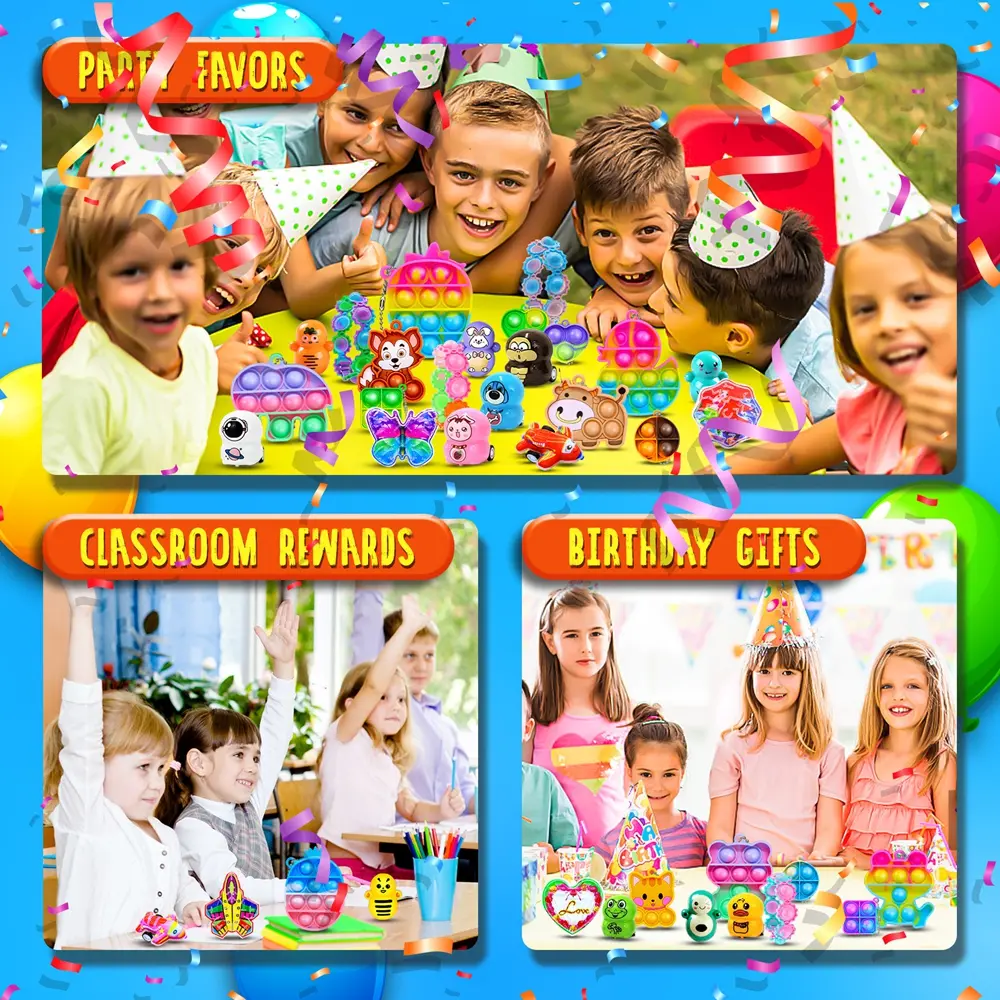Fidget Toys Pack Stuffers for Party Favors Autism Sensory Toys Stress Autistic ADHD Anxiety Carnival Treasure Classroom Prizes