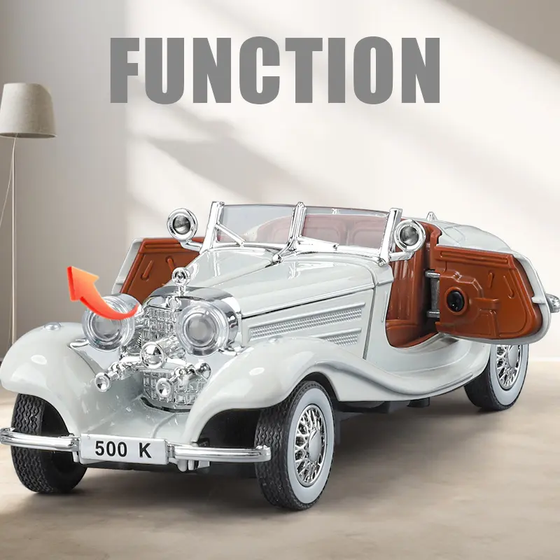 1:32 Mercedes Benz 500K Convertible Roadster Diecasts Model Alloy Metal Car Outdoor Collection Children's Toy Car Series Present