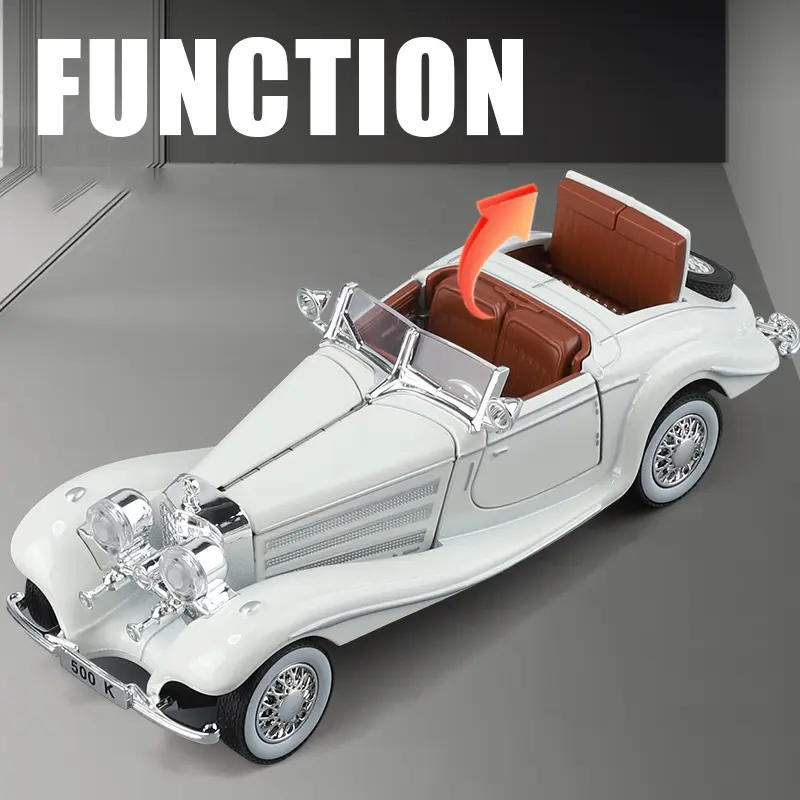 1:32 Mercedes Benz 500K Convertible Roadster Diecasts Model Alloy Metal Car Outdoor Collection Children's Toy Car Series Present
