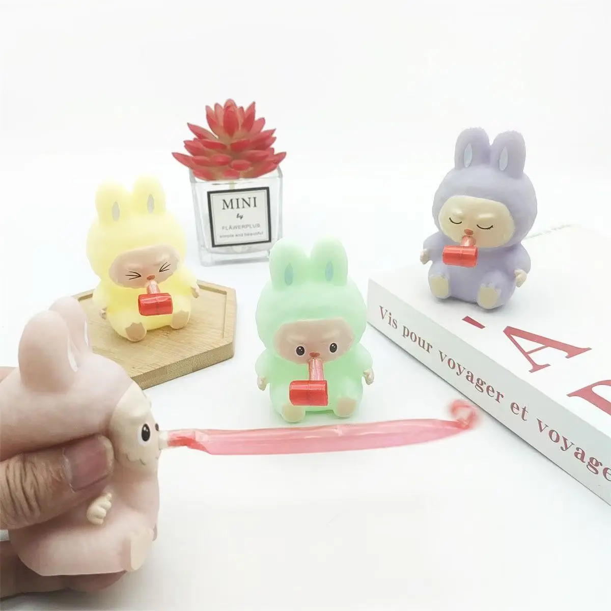 Little Bear & Rabbit Pressure Relief Toy - Tongue-Out Design for Stress Relief Fun Press And Roll the Tongue for Venting