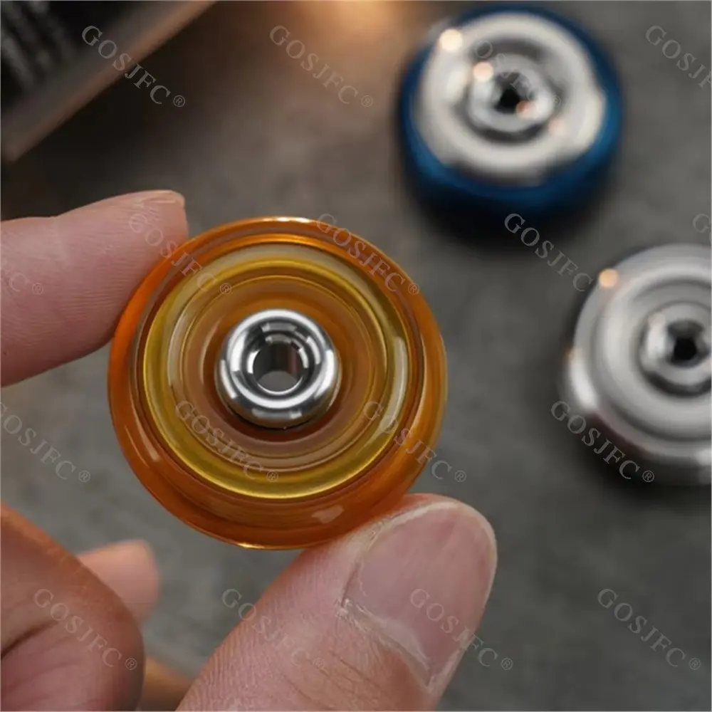 POLY GUY EDC Doughnut Composite Toys Fidget Spinner Stress Relief Toy PEI Stainless Steel Titanium Paracord Beads Pendant