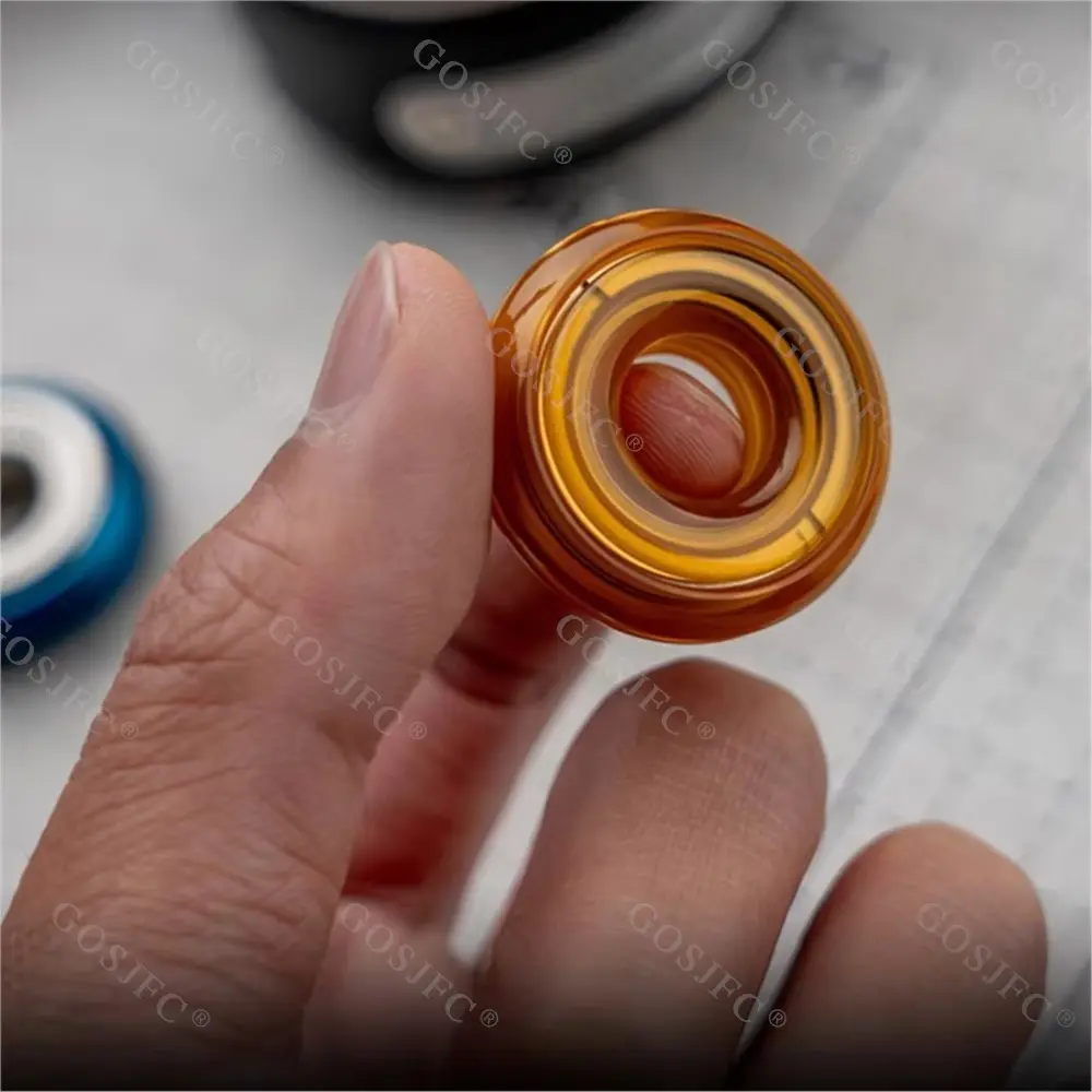 POLY GUY EDC Doughnut Composite Toys Fidget Spinner Stress Relief Toy PEI Stainless Steel Titanium Paracord Beads Pendant