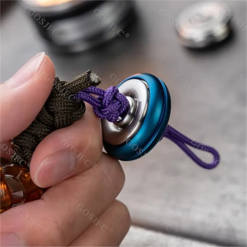 POLY GUY EDC Doughnut Composite Toys Fidget Spinner Stress Relief Toy PEI Stainless Steel Titanium Paracord Beads Pendant
