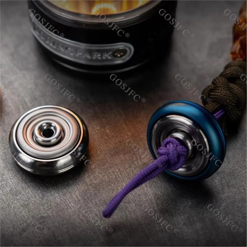 POLY GUY EDC Doughnut Composite Toys Fidget Spinner Stress Relief Toy PEI Stainless Steel Titanium Paracord Beads Pendant