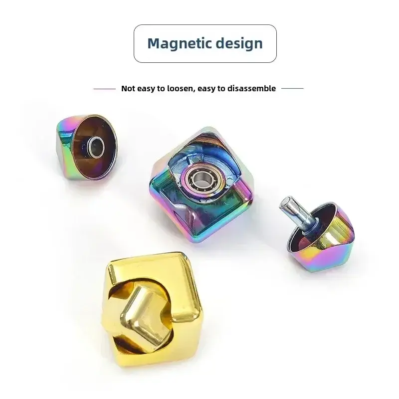 Metal Cube Rotating Fingertip Gyroscope Fidget Anti Stress Toys Adult Office Home Travel Portable Spinner Toys Christmas Gifts