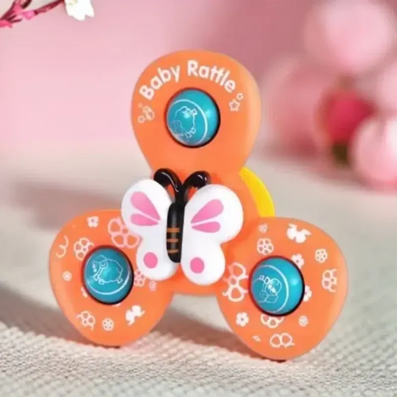 Suction Cup Spinner Toys 3PCS Windmill Cartoon Animal Hand Spinning Toys Sensory Toys for Baby Toddlers Birthday Gift Bath Toys