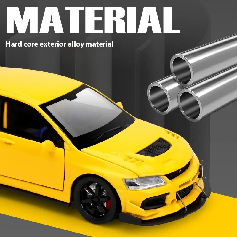 JDM 1:32 Mitsubishi Lancer Evolution Ninth Generation Super Racing Metal Alloy Diecast Car Model Sound & Light Right Rudder Gift