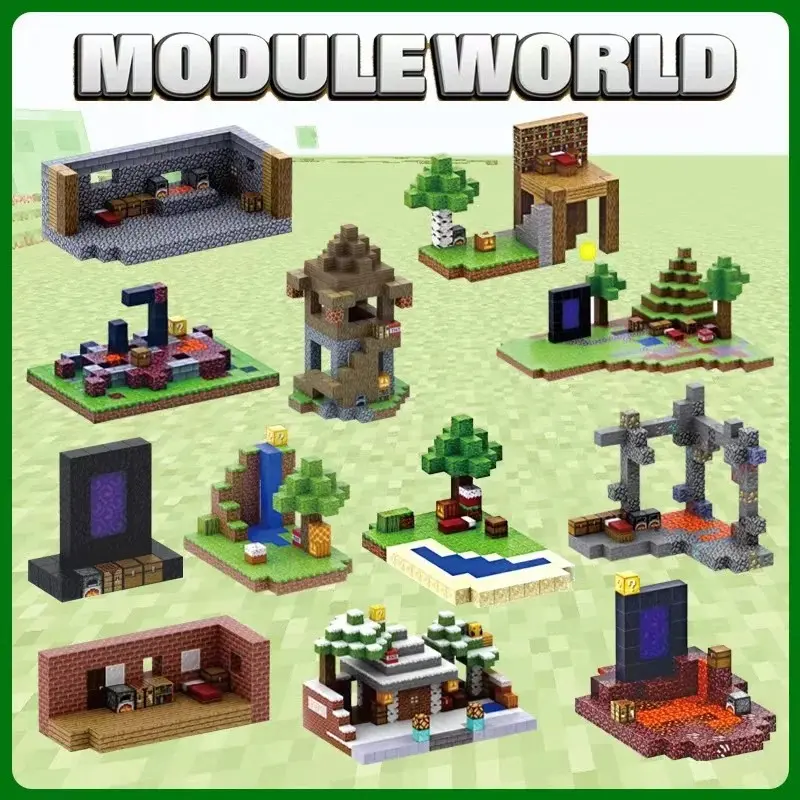 DIY200P Model Magnetic Building Blocks Mine Magnet World Set Toys STEM Montessori Stacking Cubes Construction Set Christmas Gift