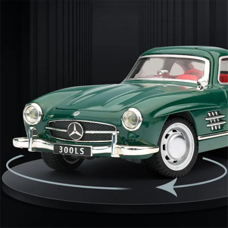 1:32 Benzs 300SL Alloy Car Model Diecasts Metal Classic Vehicles Car Model Simulation Sound and Light Collection Kids Toys Gifts