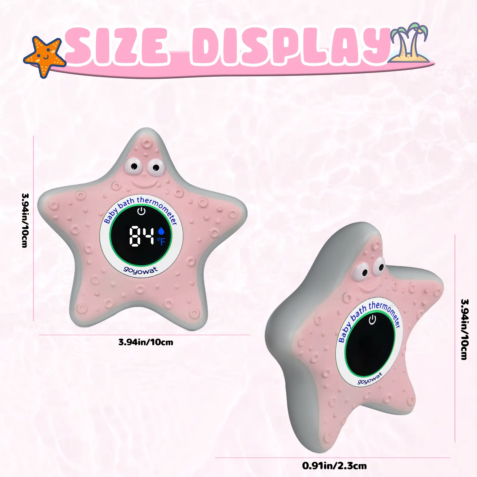 Cartoon toy baby bath thermometer LED display water temperature meter baby water temperature safety sensor color alarm cold/hot