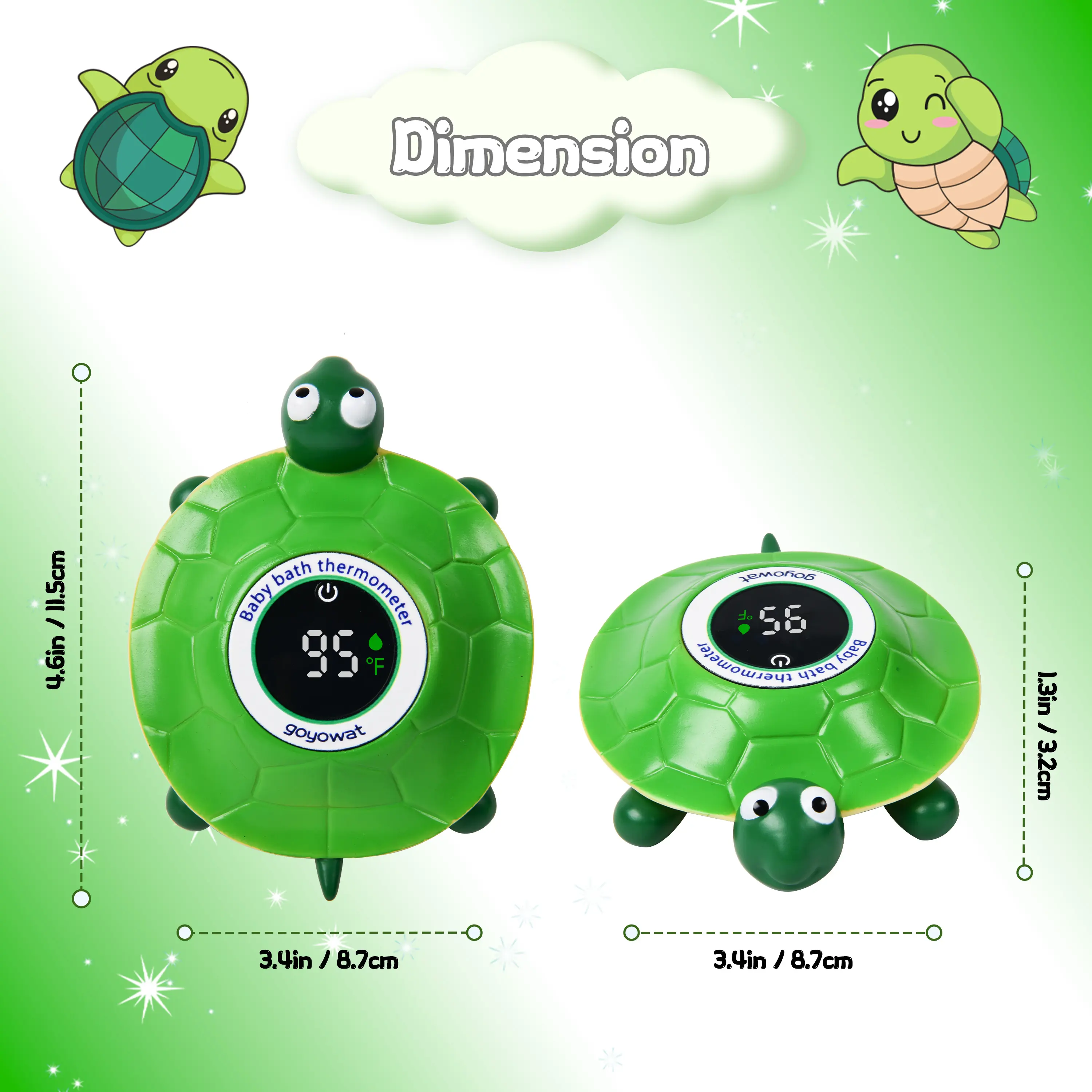 Cartoon toy baby bath thermometer LED display water temperature meter baby water temperature safety sensor color alarm cold/hot