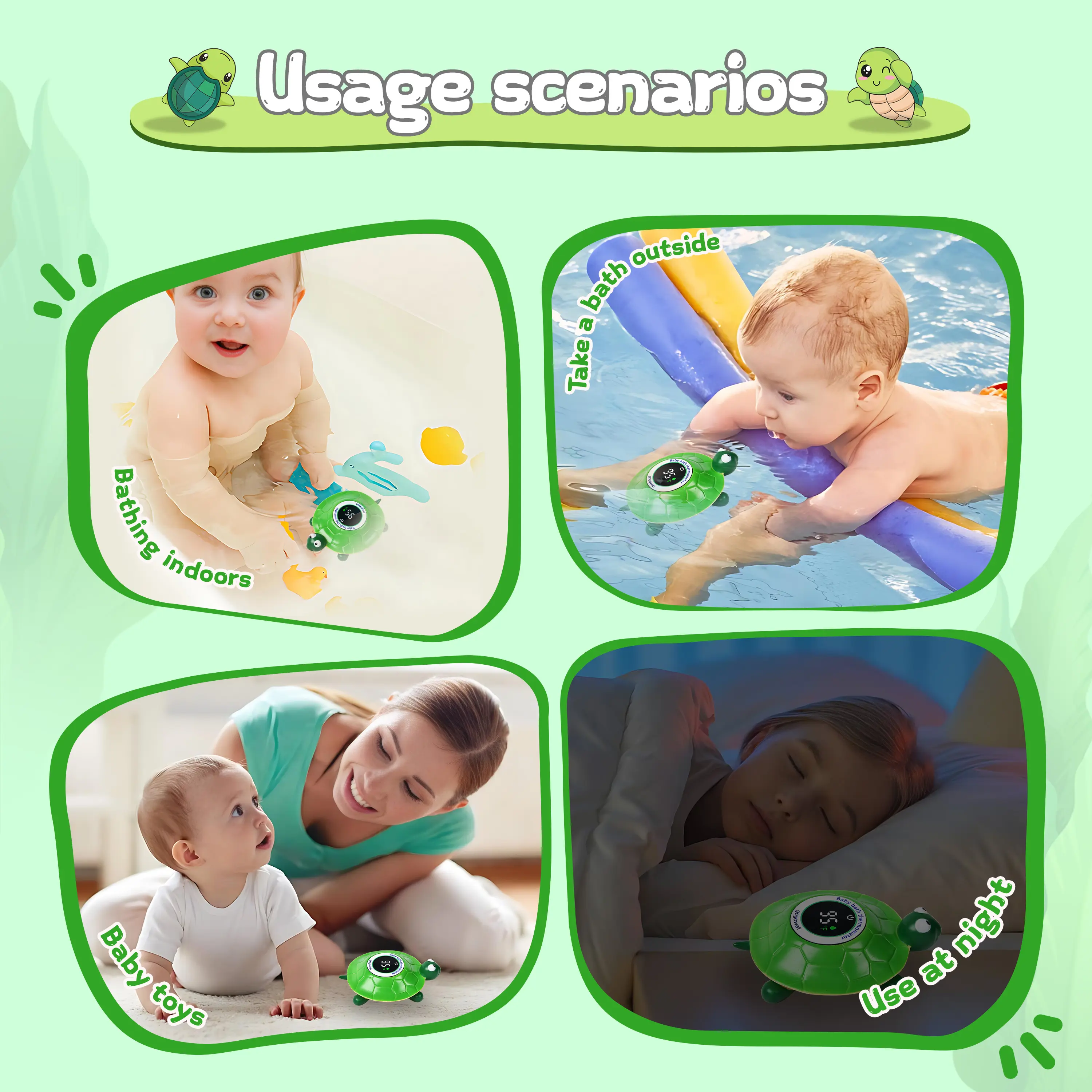 Cartoon toy baby bath thermometer LED display water temperature meter baby water temperature safety sensor color alarm cold/hot