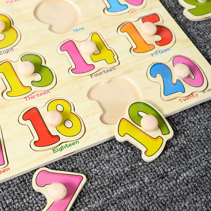 Baby Wooden Grab Board Toys Puzzle Early Education Montessori Toy Shape Cognition Grasp Practice Concentration Gift for Kids TMZ
