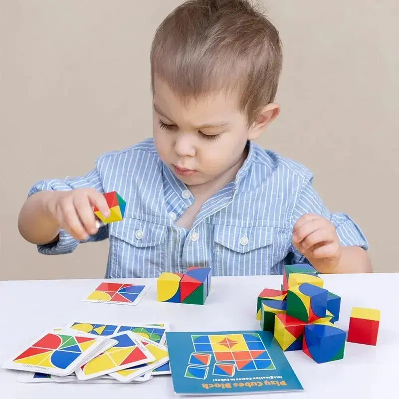 Wooden Children's Educational Toys Cube Cube Space Thinking Building Blocks Educational Intelligence Development Gifts Children