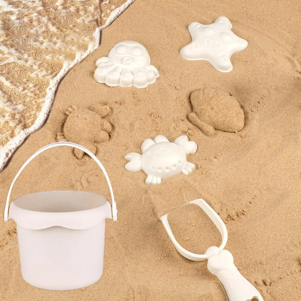 Kids Beach Toys Set With Shovel Bucket Rakes Outdoor Sandcastle Building Summer Beach Play Sand Digging Tools
