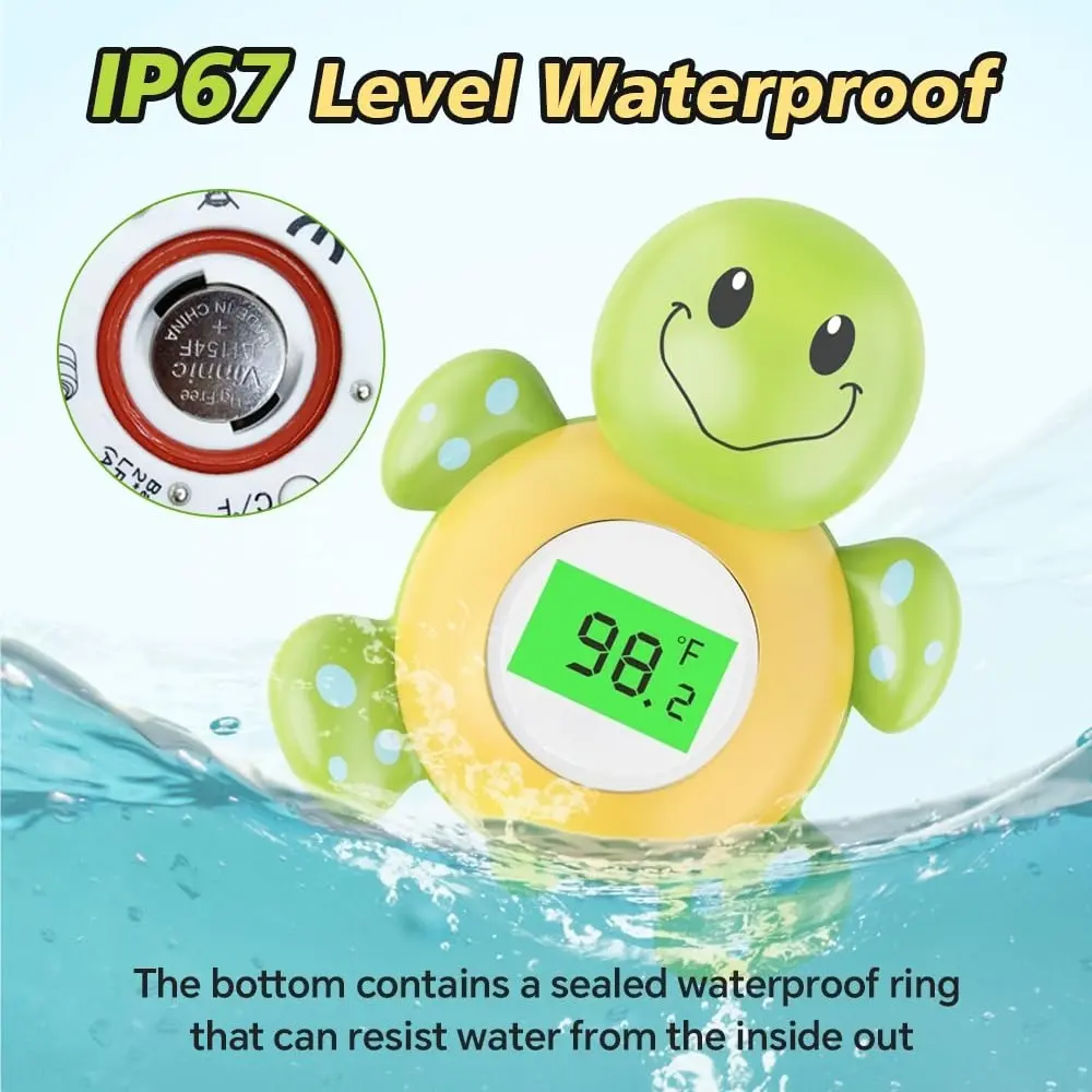 Turtle Baby Bath Thermometer Digital Water Temperature Warning 3 Color Backlit Safety Bath Tube Floating Toy for Infant Toddler