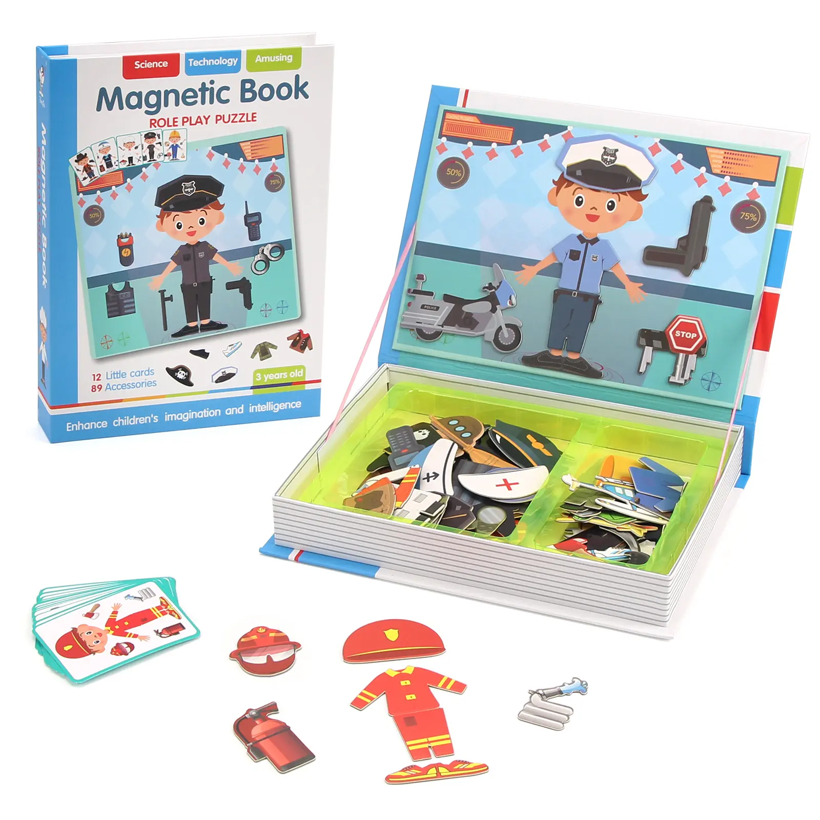 Funny Children's Intelligent Magnetic Book 3D Cartoon Puzzles Jigsaw Brain Training Game Educational Toys for Kids Gift Xmas Toy