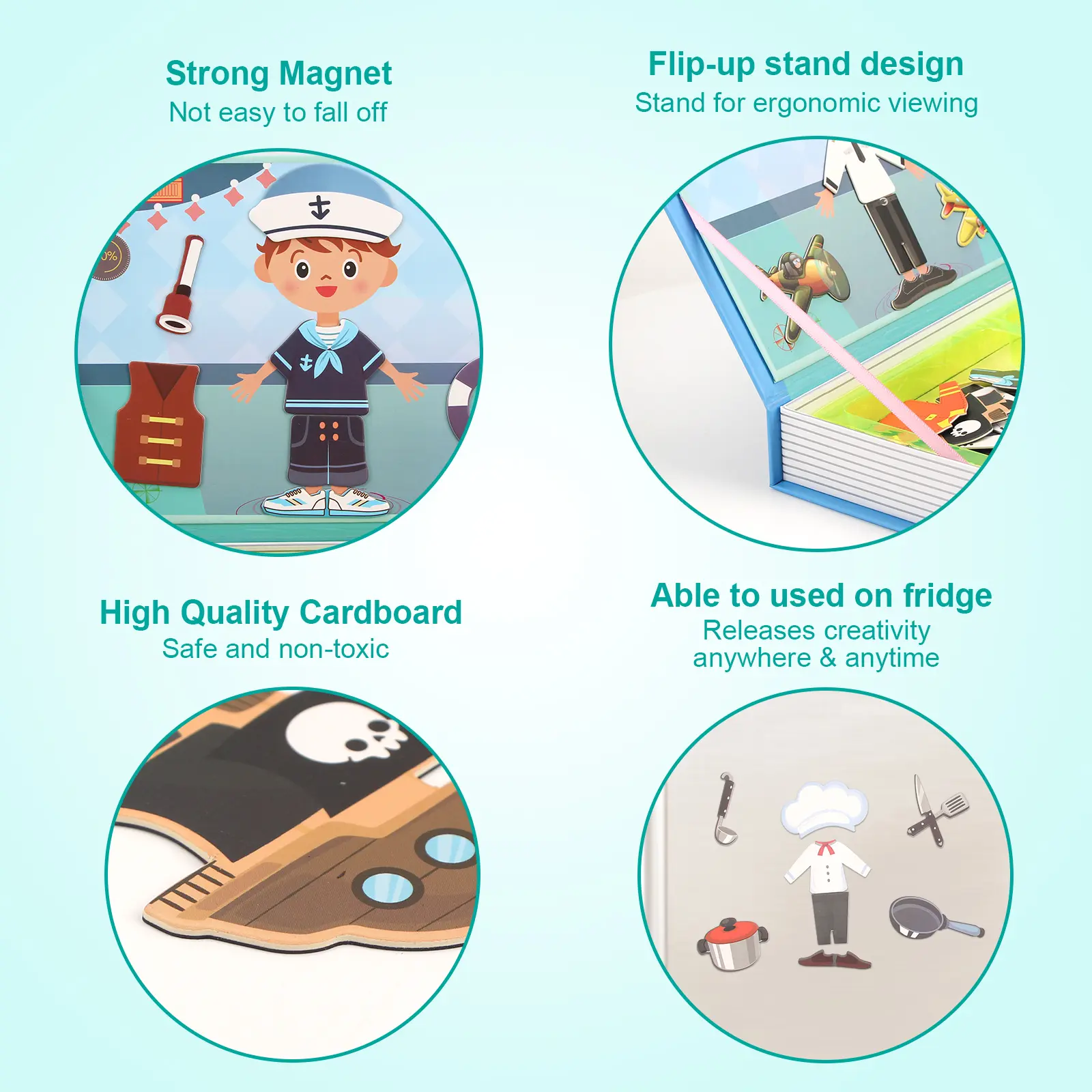 Funny Children's Intelligent Magnetic Book 3D Cartoon Puzzles Jigsaw Brain Training Game Educational Toys for Kids Gift Xmas Toy