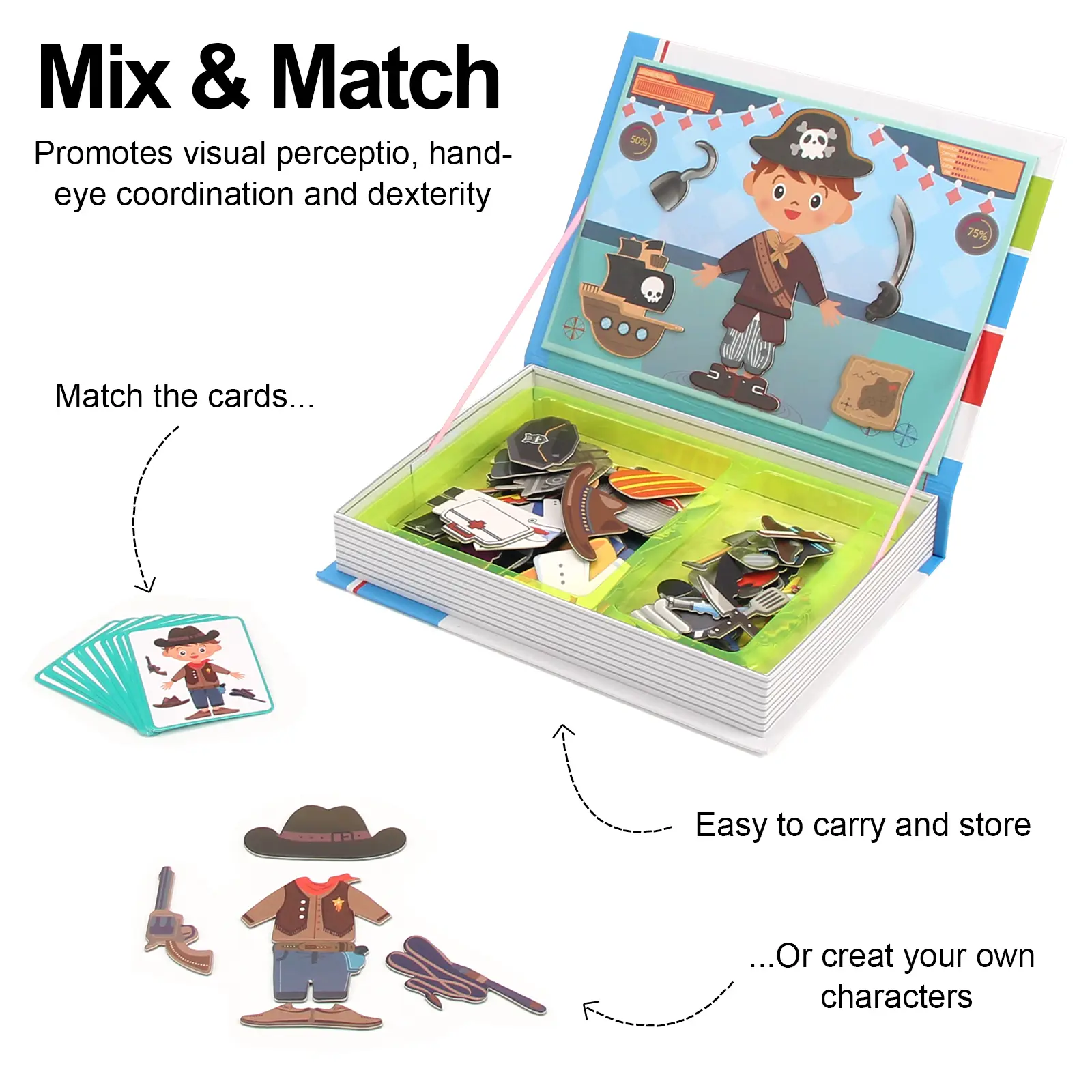 Funny Children's Intelligent Magnetic Book 3D Cartoon Puzzles Jigsaw Brain Training Game Educational Toys for Kids Gift Xmas Toy