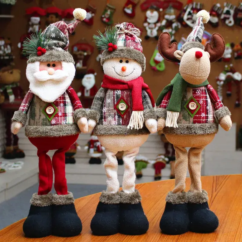 55*18 Cm Christmas Doll Decorations For Home Xmas Gift Snowman Santa Claus Standing Doll Plush Toys New Year Decor 2025 Noel