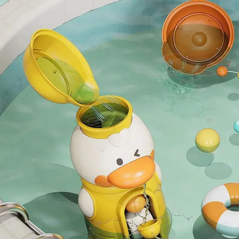 Cute Duck/Elephant Baby Shower Bath Toys Children Water Play Spinner with Suction Cup Waterwheel Games for Kid Bathroom