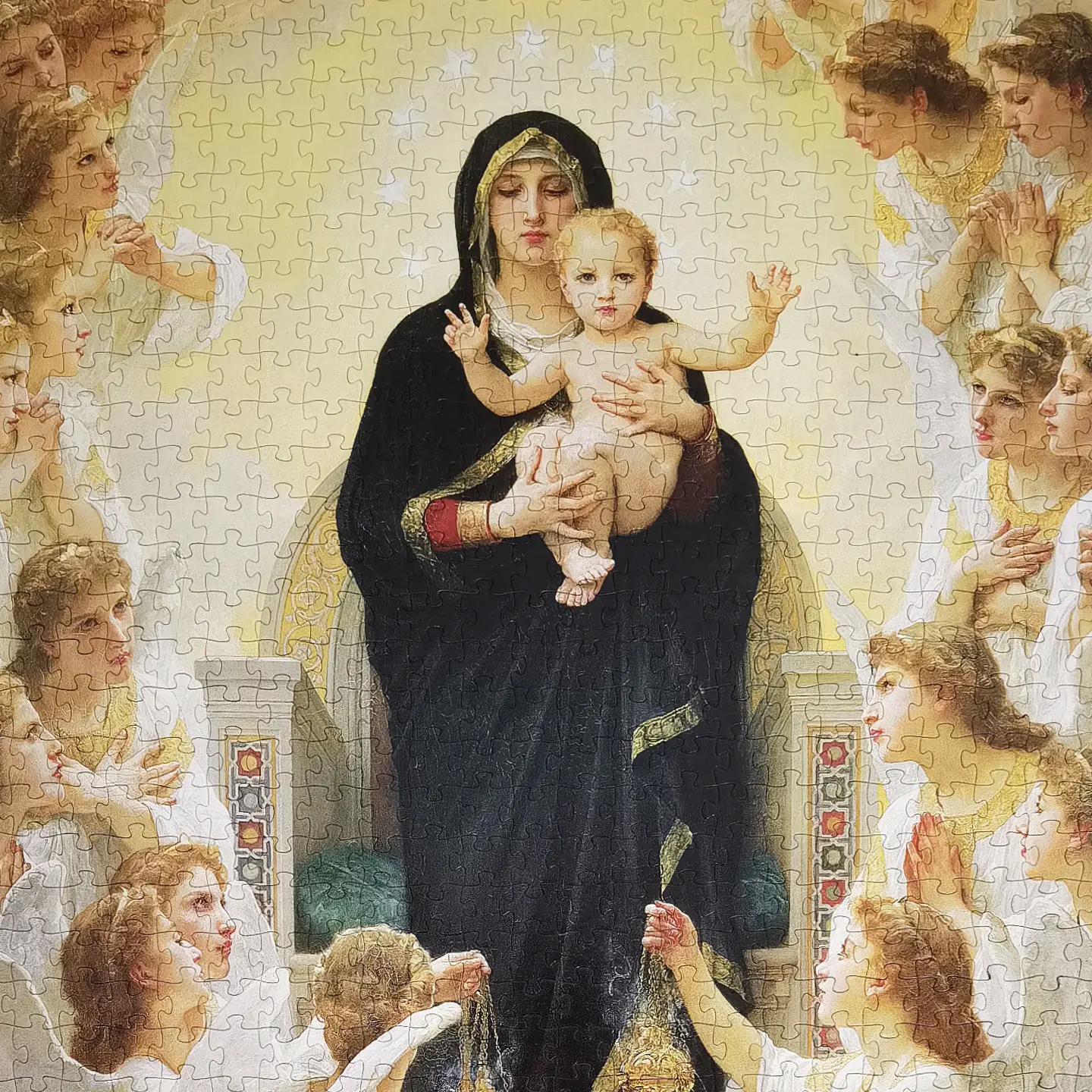 Adult Puzzle 1000 Pieces Church Madonna Decorative Painting Concentration Game Difficult Decompression Board Game Toy Holiday Gift
