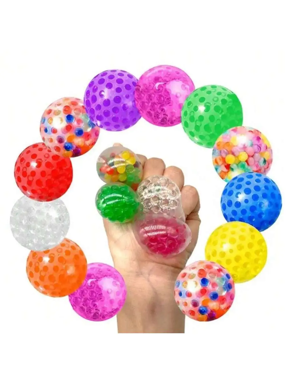 Sensory Stress Balls for Adults and Kids Fidget Squishy Toys 10-Pack,Sensory Toy for Kids with Autism,Stress Relief Ball 3.5cm