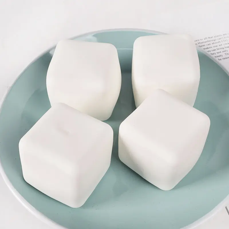 Squishy Tofu Fidget Toy Squishy Stress Balls Squeeze Toys Anxiety Stress Relief Autism Sensory Toys for Kids Adults Gift