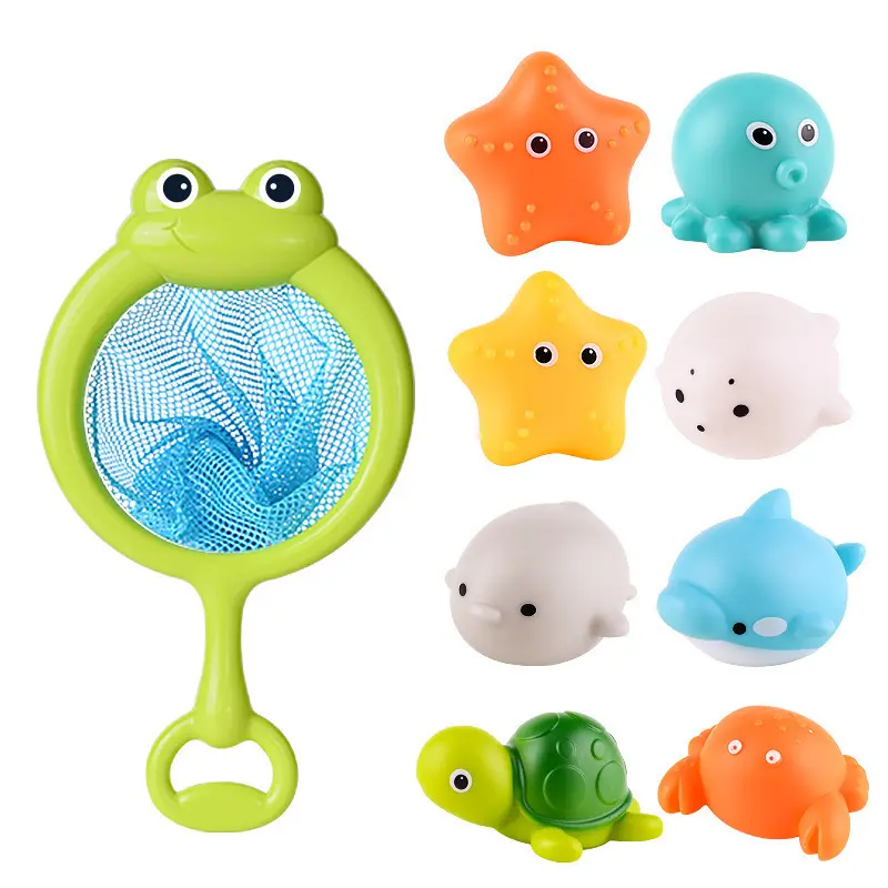 Cute Animals Bath Toy Swimming Water LED Light Up Toys Soft Rubber Float Baby Bath Toys Bathtub  Funny Birthday Gifts