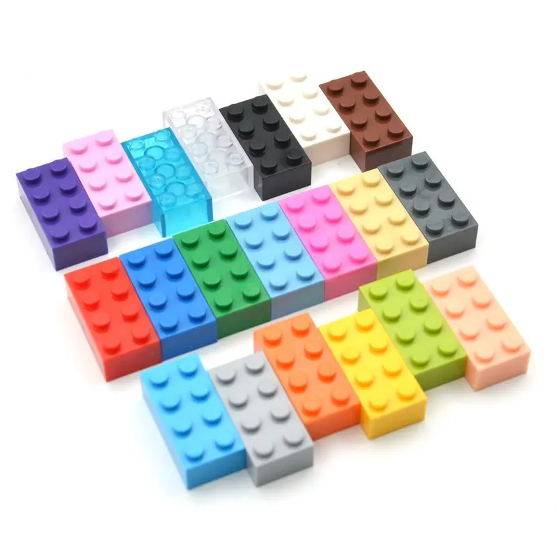 40pcs DIY Building Blocks Thick Figures Bricks 2x4 Dots Educational Creative Size Compatible With 3001 Plastic Toys for Children