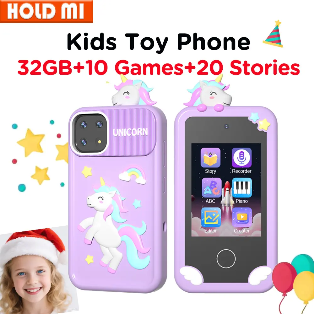 Kids Smart Phone Toys 20 Stories 10 Games Unicorn Baby Mobile Educational Learning Toys for Girls Boys Birthday Christmas Gifts