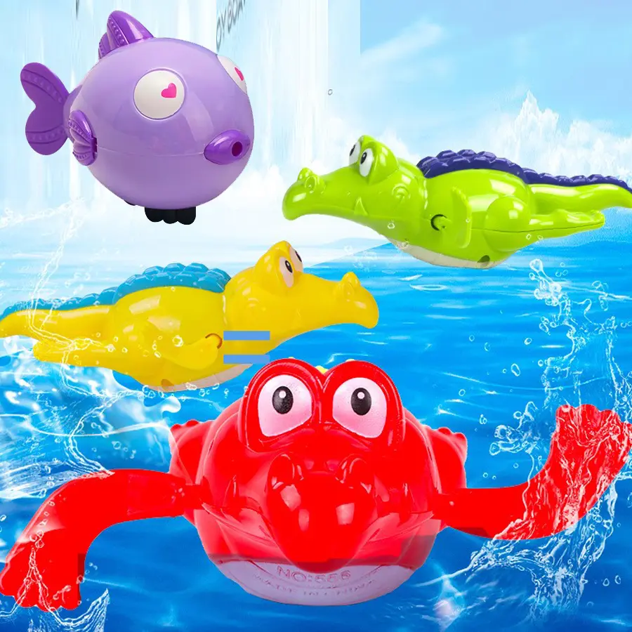 Swimming Animal Toys , Wind Up Chain Bathing Water Animal kiss fish turtle Pool Float Bathtime Toys for Boys Girls
