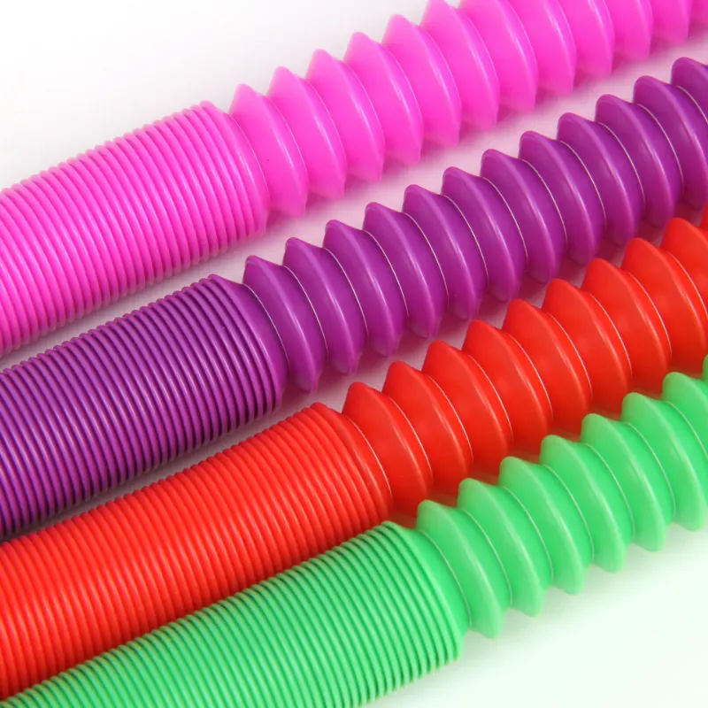 5PCS Mini Color Plastic Bellows Squeeze Toy Pull Telescopic Tube Popular Sensory Toys Adult Restless Children Decompression Vent