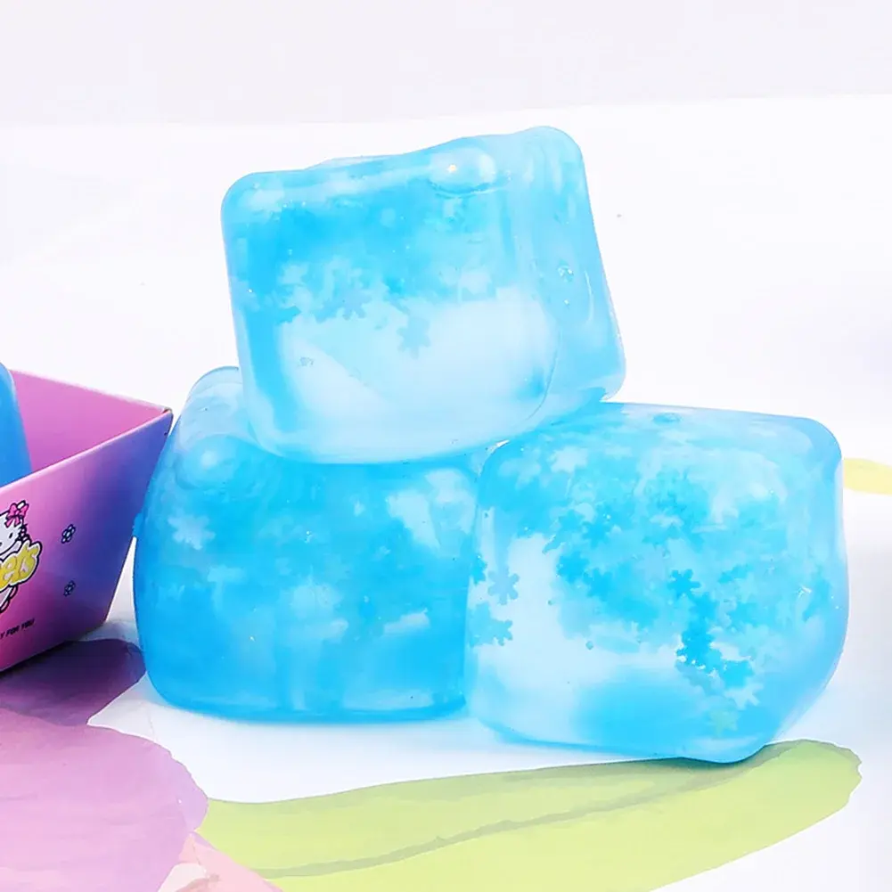 Soft Squeeze Stretch Toy for Stress Relief - Ice Cube Design