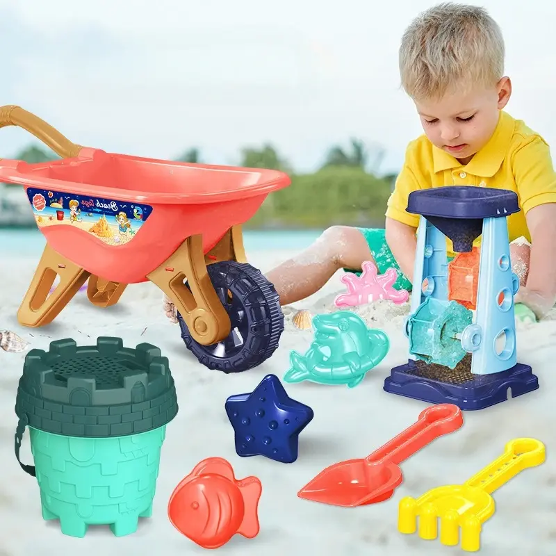 Children Beach Sand Play Tool Set Sand Bucket Sieve Funnel Sand Shovel Wagon Watering Can Scoop  Summer Outdoor Toys for Kids
