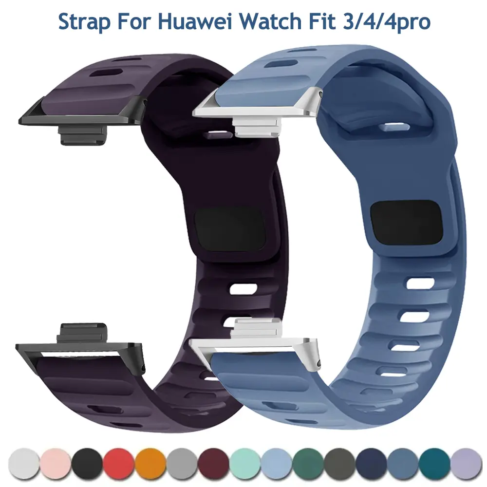 For Huawei Watch Fit 4 Pro Fit 4/3 Silicone Strap Sport Replacement Wristband Bracelet for Huawei Watch Fit3 2 1 Watchband Strap