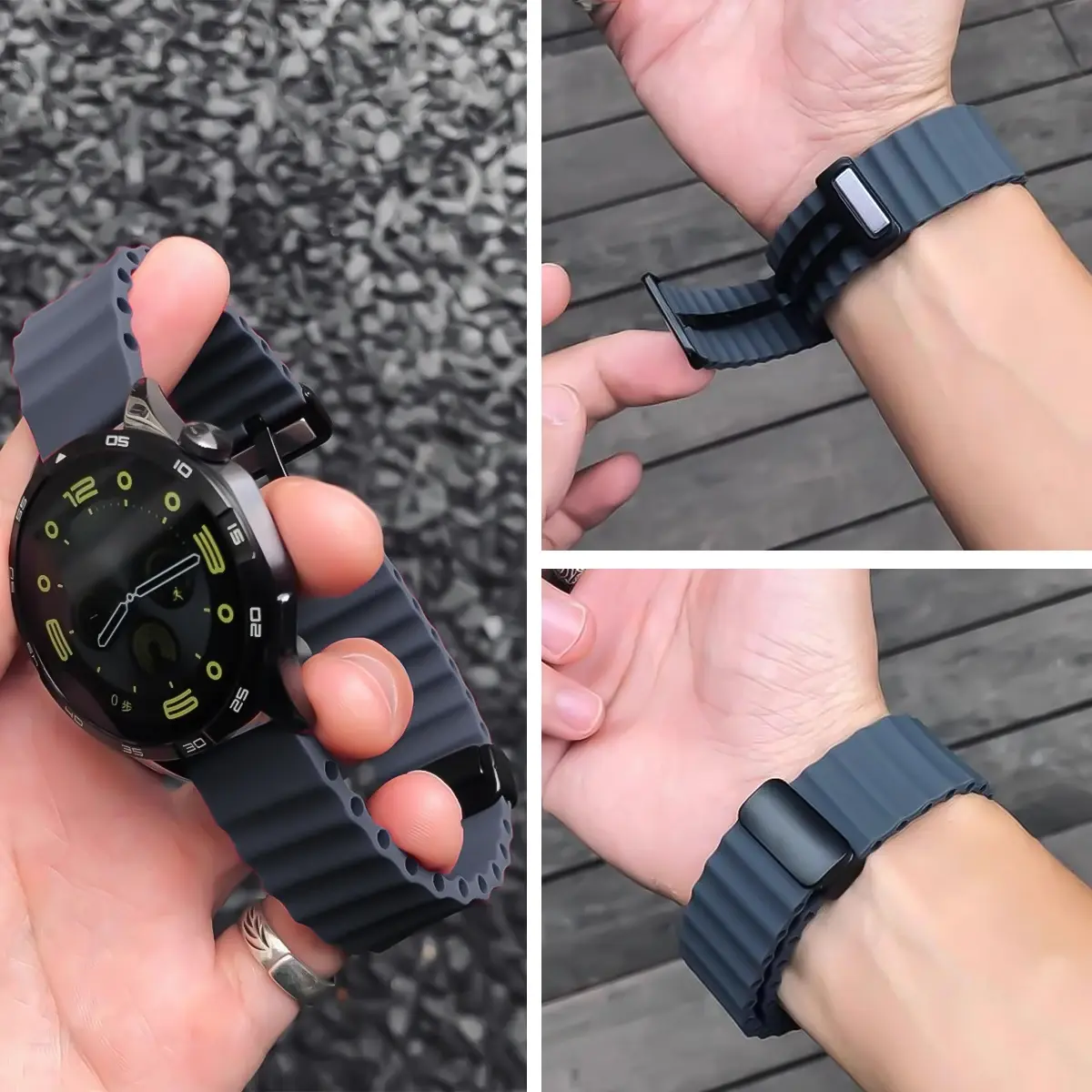 20mm 22mm Silicone Ocean Strap for Samsung Galaxy Watch 7/6/5/4 40 44mm Sport Magnetic Buckle Band for Watch 5 Pro/Active2