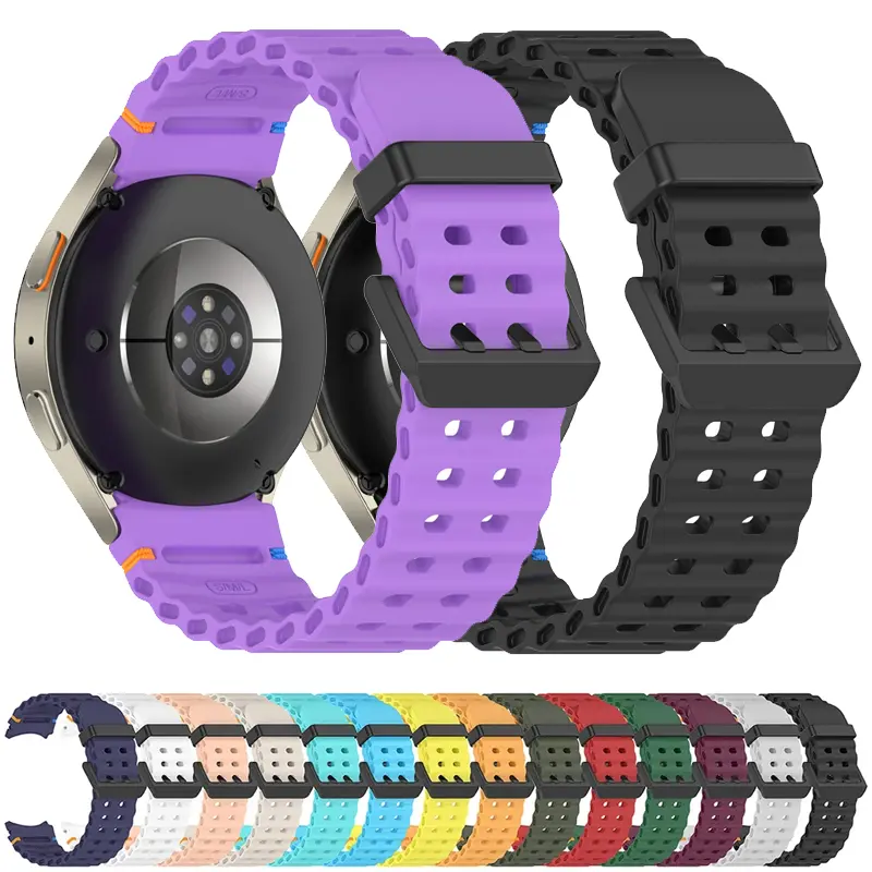 Sport Silicone Strap for Samsung Galaxy Watch 7/6/5/4 40 44mm No Gaps Wristband Bracelet for Galaxy Watch 6Classic 43 47mm 5Pro