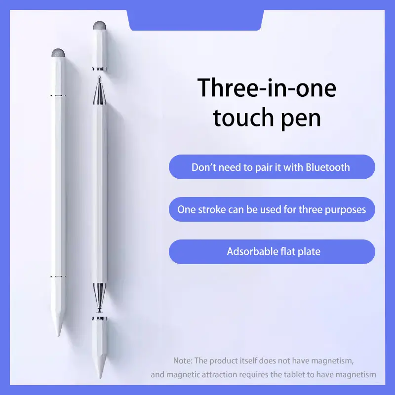 3-in-1 Magnetic Stylus Pens for Touch Screen, Compatible with iPhone/iPad/Pro/Mini/Air/Samsung/Tablet and Other Touch Screens