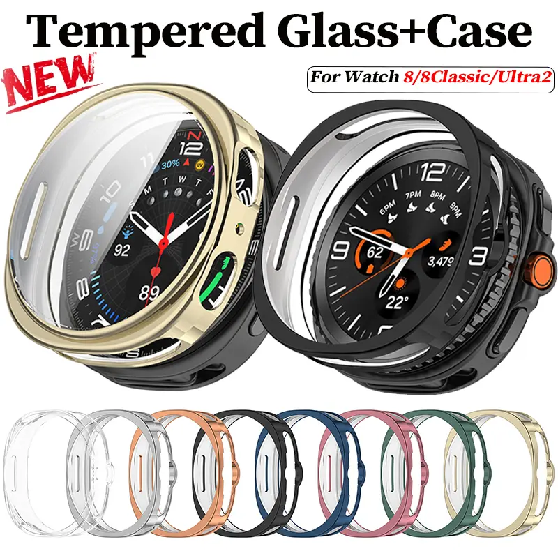 Soft TPU Case Glass For Samsung Galaxy Watch 8 40MM 44MM All-Around Watchband Screen Protector Frame Bumper Watch8 Cover Shell