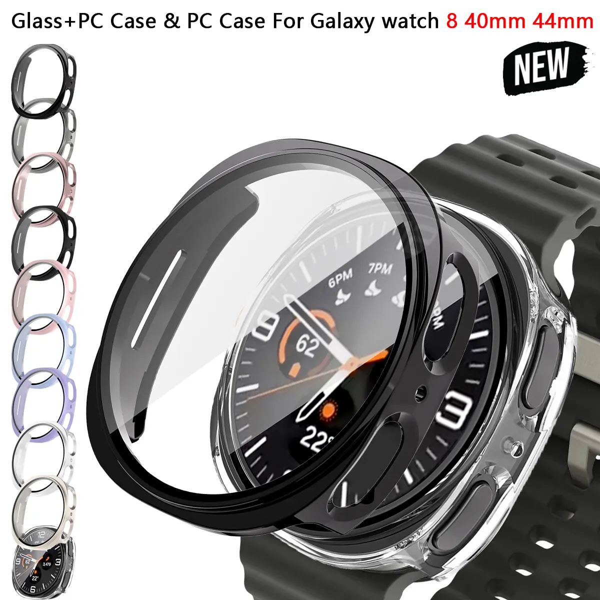 Glass+case For Samsung Galaxy watch 8 40mm 44mm scratch-resistant full-coverage screen Hollow protector For Galaxy watch8 Cover